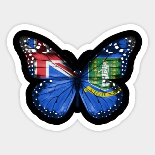 British Virgin Islanders Flag  Butterfly - Gift for British Virgin Islanders From British Virgin Islands Sticker